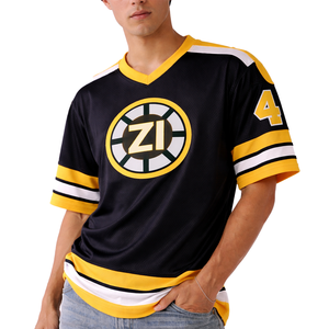 เสื้อฟุตบอลอเมริกันแบบตาข่ายน้ำหนักเบาสำหรับทุกเพศ สไตล์สตรีทแวร์ สีดำ เสื้อฟุตบอล OEM สกรีนโลโก้ตามสั่ง สั่งซื้อจำนวนมาก - Product Image 5