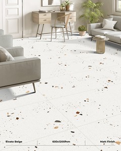 Baldosas de Cerámica Terrazzo Elvato Beige Nero - Acabado Mate Moderno para Pisos - Product Image 2