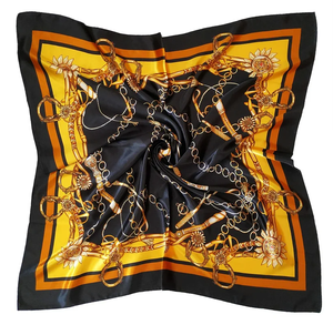 Pañuelo largo de poliéster de satén de seda con estampado digital personalizado para mujer, venta al por mayor 2026 - Product Image 1