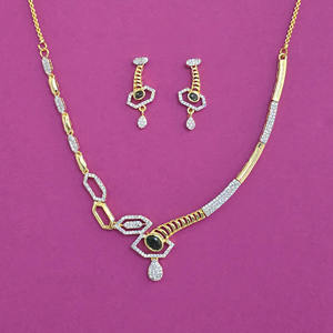 Grossistes de bijoux fantaisie en Inde, collier classique en diamant américain avec placage bicolore 443986 - Product Image 4