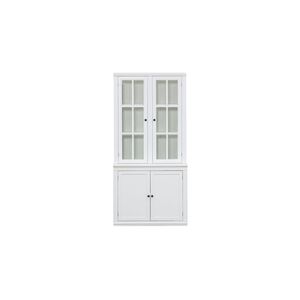 Vitrine haute de style traditionnel de 75,25 cm avec portes vitrées doubles, buffet de style chinois pour couloirs et salons - Product Image 4