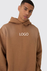 Custom Logo 100% Cotton Heavyweight Oversized Pullover Hoodie 350/450/550GSM Plain Dyed Men's Winter Sweatshirt - Product Image 4
