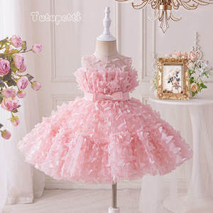 Vestido de Lujo al por Mayor para Niña, con Lazo de Mariposa, Elegante Vestido de Tul para Fiesta de Cumpleaños de Princesa, Vestido de Dama de Honor para Niñas - Product Image 4