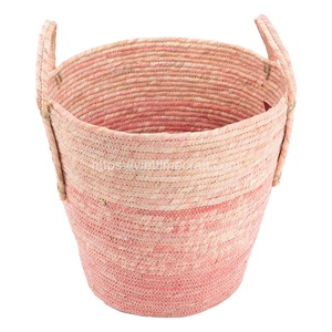 Wholesale Hand Woven Hand Woven Water Hyacinth <b>Basket</b> Pink Color Home Decoration From Vietnam <b>Cheap</b> Price - Product Image 1