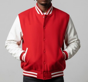 Blouson universitaire pour homme, blouson de baseball personnalisé avec patch brodé, manches en laine et cuir, fournisseur en gros OEM ODM - Product Image 6