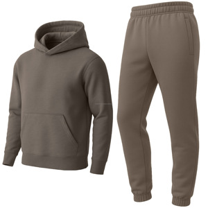 Ensemble de survêtement d'entraînement deux pièces pour homme, en molleton technique uni, léger, à séchage rapide, 100% coton, pour la salle de sport et le fitness - Product Image 4