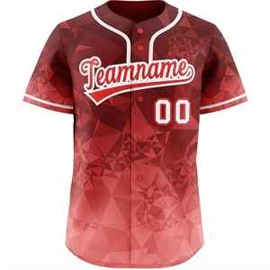 Maillot de softball brodé personnalisé pour équipes, style boutonné, maillot de baseball vierge en maille pour hommes - Product Image 1