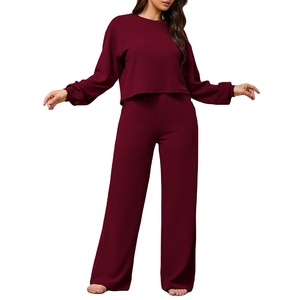 2025 femmes survêtements vêtements chauds vente chaude LOGO personnalisé disponible 2 pièces ensemble automne facile à porter sweat avec pantalons de survêtement - Product Image 5