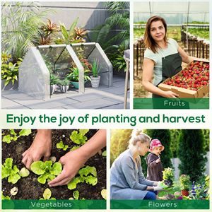 Mini serre portable pour jardin extérieur, blanche, 6 x 3 x 3, avec grandes portes à fermeture éclair et couverture en PE résistante à l'eau et aux UV - Product Image 6