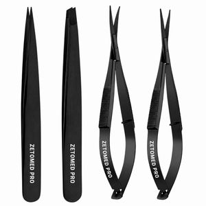Nouvelle Arrivée Pince à Épiler Inclinée pour Sourcils en Acier Inoxydable, Outil Pointu à Prix Abordable, Ciseaux à Ressort avec Logo par ZETOMED PRO - Product Image 2