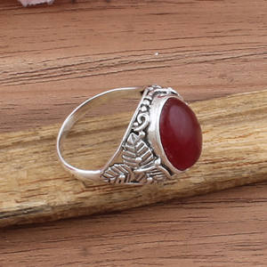 แหวนหยกแดงสไตล์จีน 925 เงินสเตอร์ลิง งานฝีมือ เครื่องประดับนำโชค ของขวัญงานแต่งงานสำหรับผู้หญิง - Product Image 3