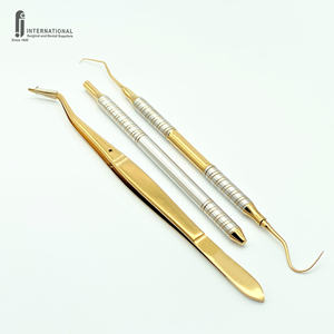 Juego de Exploración Dental Ergonómico Manual de 3 Piezas de Acero Inoxidable de Alta Calidad Grado A+, Sonda y Pinzas para Examen Dental - Product Image 2