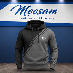 Sweat-shirt à capuche pour homme, coupe classique, noir et gris, 100% coton, molleton français, décontracté, coupe-vent, hiver, avec logo sur le devant et poche - Product Image 3