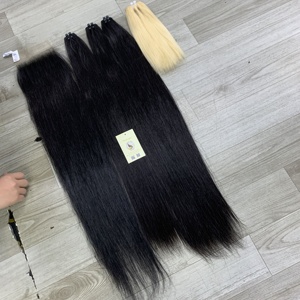 Nueva Llegada, Cabello Humano Vietnamita Natural Negro Virgen, Extensiones de Cabello Tejidas a Máquina, Mechones de Cabello Doblemente Tramados, Cortinas - Product Image 3