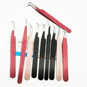 Pince à épiler incurvée en acier inoxydable durable pour extensions de cils avec logo personnalisé - Product Image 2