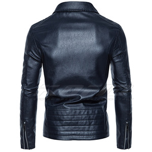 Chaqueta de Cuero para Hombre de Color Sólido, Moderna, Cómoda, Material Premium, Uso Diario - Product Image 3