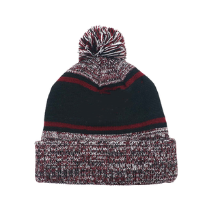 Ensemble hiver bonnet et écharpe tricotés rayés noir, rouge et blanc de la sororité Sigma Rho, avec pompon et gland, pour fans universitaires, long, unisexe - Product Image 4