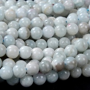 Perles rondes en amazonite naturelle blanche, pierres précieuses, pour la fabrication de bijoux, bracelets, colliers, artisanat, brin complet - Product Image 1