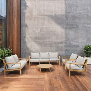 Conjunto de Muebles de Jardín de 6 Piezas en Madera de Acacia Sólida, Sofá Seccional para Exteriores con Cojines y Mesa de Centro - Product Image 2