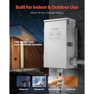 Kit Interruttore di Trasferimento Manuale ATS per Generatore, 50 Ampere, 10 Circuiti, Pre-cablato, con Scatola di Ingresso Alimentazione a Doppia Presa, Modello CS6375 - Product Image 4