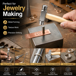 Precision Stainless Steel Metal Forming Tool Jewelers <b>Ball</b> Pein Hammer Durable Texturing Riveting Hand Tool for Artisan Jewelry - Product Image 4