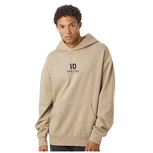 Sweat-shirt à capuche mi-lourd 280 g/m² pour homme, couleur sable, en molleton de coton premium, style streetwear décontracté, logo personnalisé OEM ODM - Product Image 1
