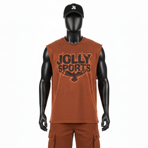 Camiseta sin mangas para hombre, de algodón grueso, con estampado personalizado, 100% algodón, corte holgado. - Product Image 1