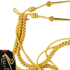 Gold Metallic Aiguillette Bullion Wire Aiguillette Service Parade Aiguillette worn on the left arm attaches Metallic <b>Cord</b> - Product Image 3