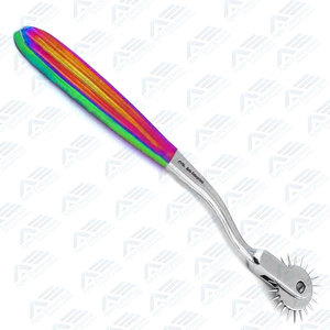 Roue de Wartenberg pour instruments chirurgicaux – Roue de sensation neurologique de haute qualité pour tests neurologiques – Demi-roue arc-en-ciel - Product Image 4