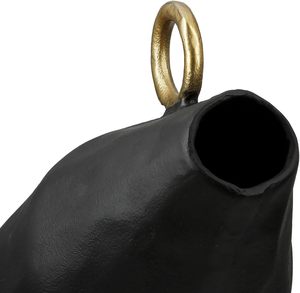 Vase de table en métal noir moderne et artistique, style sans effort, design géométrique fait main, forme sculpturale décorative - Product Image 4