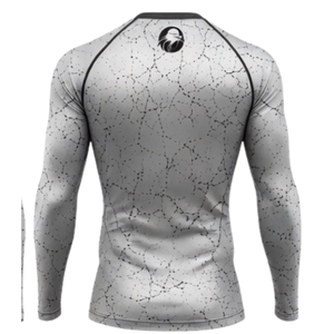 Ensemble de vêtements de sport pour homme, gris argenté, manches longues et leggings, compression, fitness, entraînement, gym, sportswear, athlétique - Product Image 5