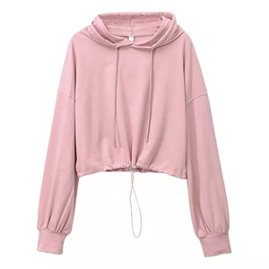 Sudadera con Capucha Corta de Manga Larga Personalizada para Mujer al por Mayor, Diseño Personalizado de Alta Calidad, Talla Grande XL, Top Informal de Moda Urbana - Product Image 1