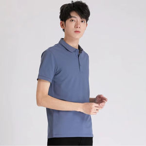 Chemise Homme Vert Olive à Manches Courtes, Couleur Unie, Tissu Tricoté Décontracté, Coupe Classique, Boutons sur le Devant, Style Preppy, Séchage Rapide - Product Image 2