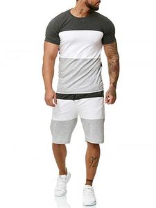 Custom <b>Men</b> Summer Sport Two Piece <b>Tracksuit</b> Beach Wear <b>Shorts</b> <b>Tracksuit</b> <b>Men</b> Tshirt <b>Short</b> Set - Product Image 4