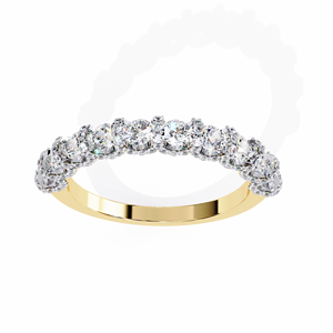 Bague Éternité en Moissanite, Taille Ronde Brillante, Sertissage Pavé, Or Massif 18K Plaqué Rhodium, Bague de Fiançailles Classique pour Femme - Product Image 6