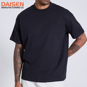 Camiseta de Algodón para Hombre, Talla Grande, Manga Corta, Cuello Redondo, Color Sólido, Informal, con Logotipo Personalizado, Venta al Por Mayor, OEM, ODM - Product Image 5