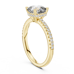 Bague en diamant de laboratoire taille coussin, or 14K 18K, halo caché pavé, 2,30 carats, certifié IGI, DEF VVS, plaqué rhodium, luxe, anniversaire - Product Image 4