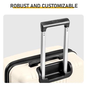 Non-TSA Custom Lock Stylish Luxury 3-in-1 PP <b>Trolley</b> Luggage Light Weight 20in 24in 28in Off-<b>White</b> for Travel - Product Image 6