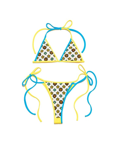 Ensemble de bikini triangle 2 pièces pour femme avec logo personnalisé, en spandex/polyester léger, motif imprimé par sublimation, vêtements de plage - Product Image 3