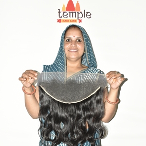Extensiones de Cabello Humano con Clip, Ondulado Profundo, Doble Trama, Remy, Color Negro Natural, 13*6 HD Frontal Machine, para Mujer - Product Image 4