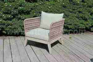 Sofá de Exterior Estilo Resort EMERALD con Tejido de Cuerda y Estructura de Madera - Product Image 2