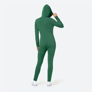 Culotte sexy pour femme en polyester doux avec fermeture éclair unidirectionnelle, poche kangourou avant, broderie rouge - Product Image 4