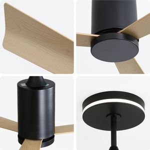 Ventilatore da soffitto LED moderno da 52 pollici con telecomando, 3 pale in ABS, motore DC silenzioso e reversibile per patio - Product Image 4