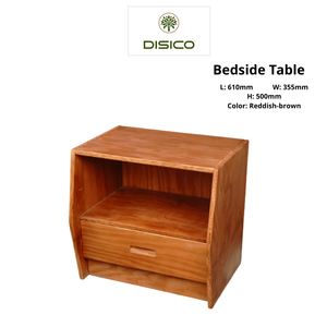 Mesita de noche escandinava de madera maciza, mesa auxiliar con acabado natural, cajón de almacenamiento moderno para dormitorio, mesita de noche de madera maciza - Product Image 1