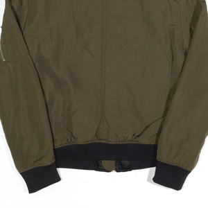 Chaqueta Bomber Verde Oliva para Hombre, Ligera, de Nailon, con Cierre, Cuello Acanalado, Ropa Exterior Informal - Product Image 3