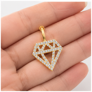 Silver Lab Grown Diamond Geometric Pendant Necklace 925 Sterling Silver Fine Jewelry Custom Design Gift Elegant Daily Wear <b>Prime</b> - Product Image 2