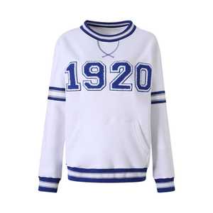 เสื้อสเวตเชิ้ตคอกลมสีขาว Zeta Phi Beta 1920 ปักลายเชนิลล์ เสื้อผ้าชมรมพี่น้องชาวกรีก สำหรับทุกเพศ ผลิตจากผ้าฝ้ายพรีเมียม - Product Image 1