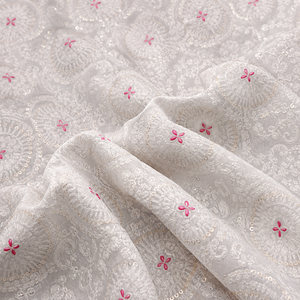 Tela de organza gris bordada con detalles de lentejuelas para mujeres, ropa de fiesta, prendas de diseñador, ropa de novia. - Product Image 6