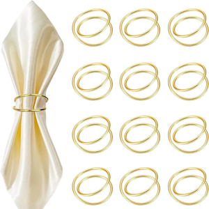 Los anillos de servilleta metálicos más populares funcionan como puntos de referencia visuales en la mesa, brindando equilibrio y simetría a la decoración de la mesa. - Product Image 1