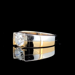 1ct Lab Grown Diamond <b>Mens</b> <b>Ring</b> 14K Solid <b>Gold</b> IGI Certified Round Cut - Product Image 4